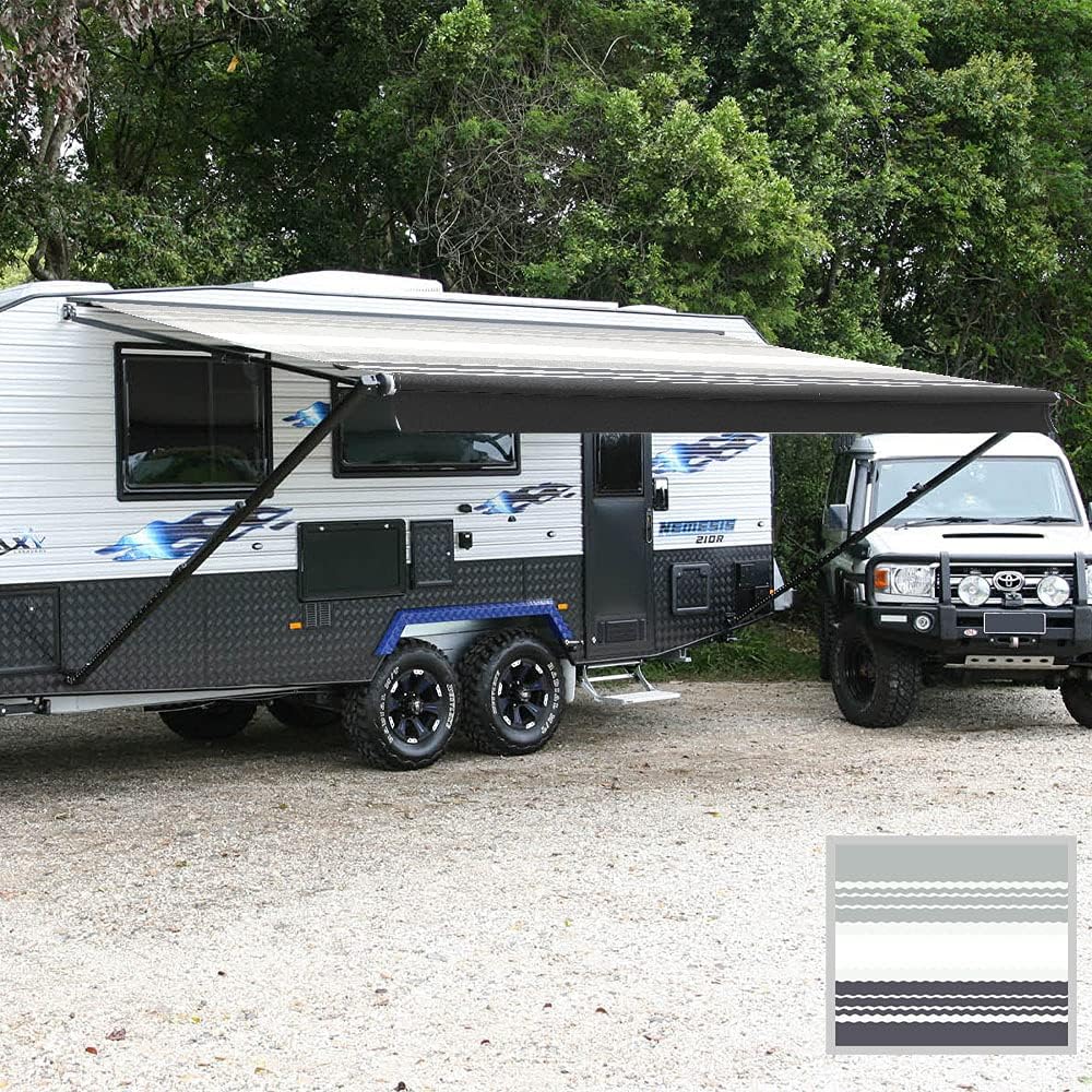 Black 20 Feet Vinyl RV Awning Replacement Canopy V613