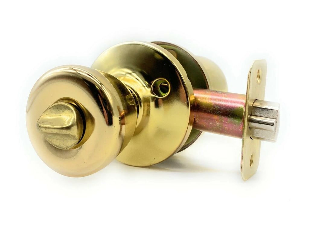 Polished Brass Deadbolt and Door Knob Set, Twin Pack S3961