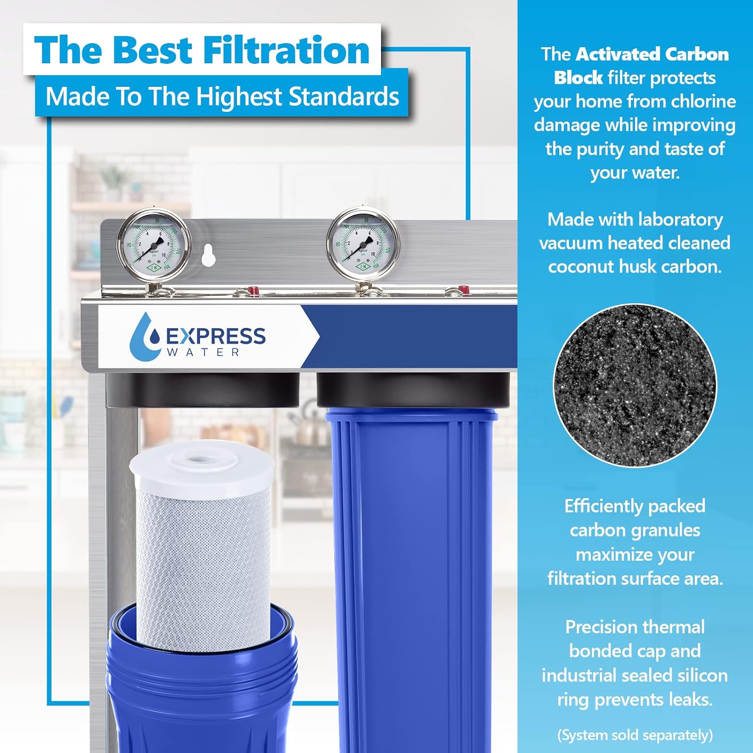 10 Pack Activated Carbon Block Water Filter 4.5" x 20" B855492