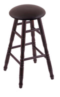 XL Maple Bar Stool in Dark Cherry Finish with Espresso Seat and Turned Legs T91204