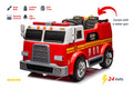 24V 2-Seater Ride-on Fire Truck with Remote Control, LED Lights, Water Gun X3574