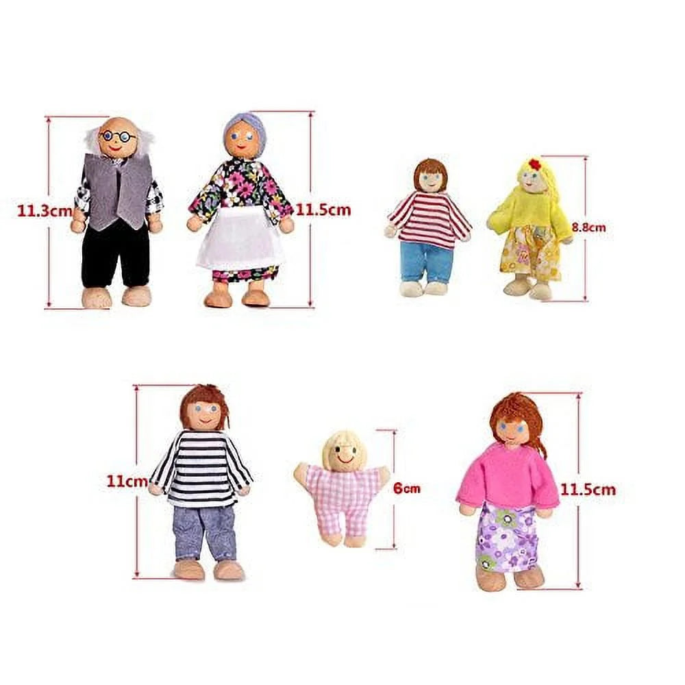 Wooden Dolls Playset Set of 7-Piece T38479