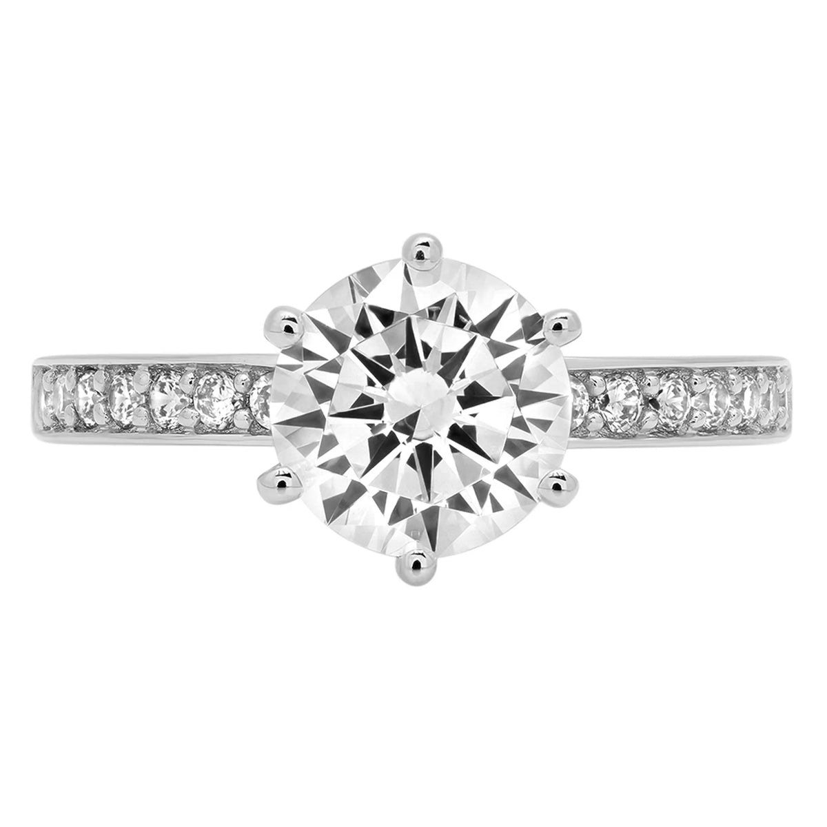18K White Gold Diamond Engagement Ring V105399