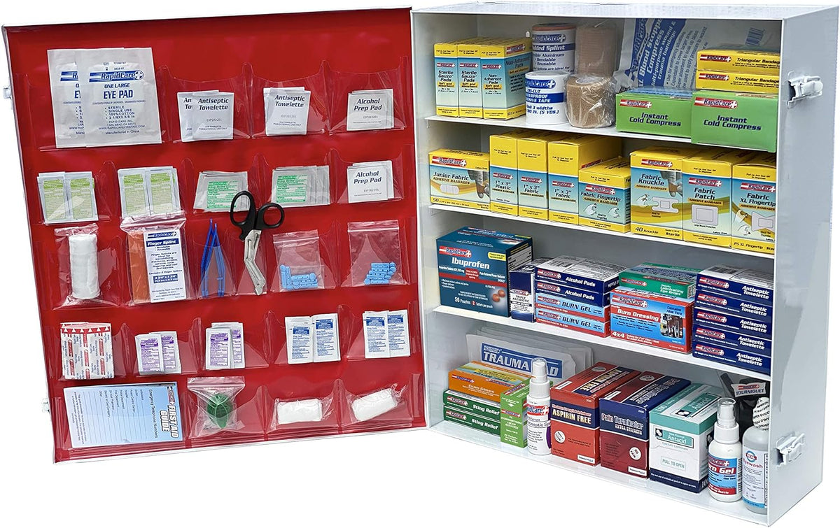 4 Shelf First Aid Cabinet, 1,100 Pieces F98925