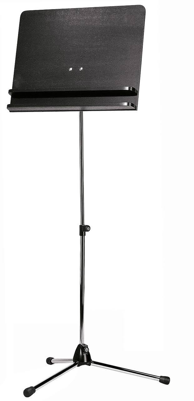 Black Wooden Desk Music Stand with Chrome Stand K133