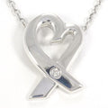 Loving Heart Silver Necklace Diamond 2.7g 43cm Jewelry O93373
