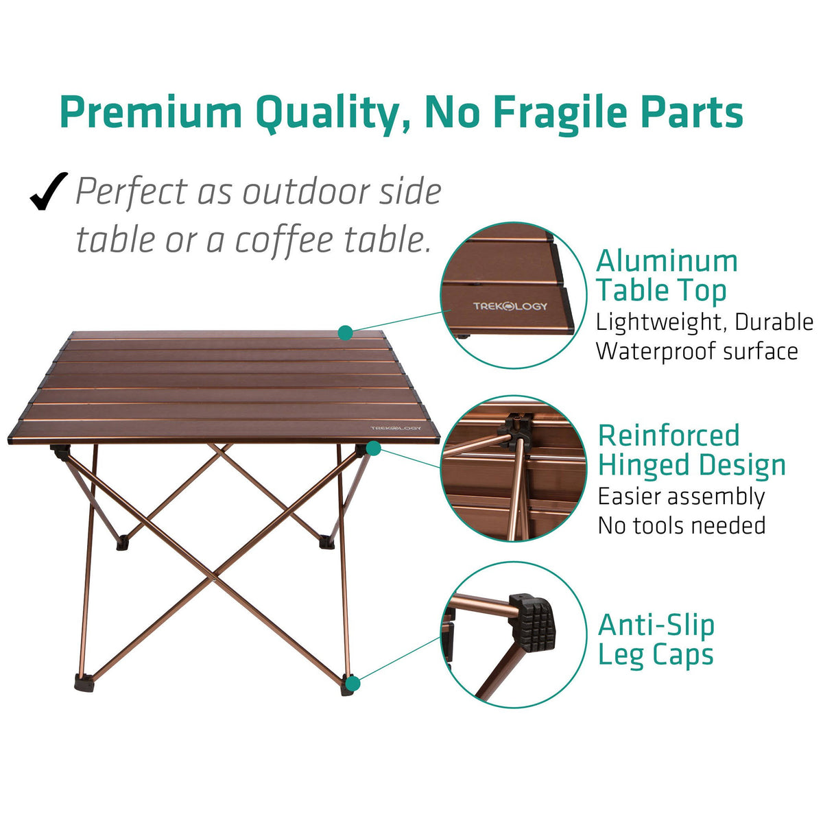 Portable Camping Side Tables Aluminum Table Top P9930