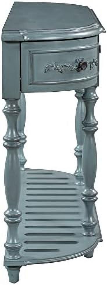 Curved Console Table with 4 Drawers Solid Wood Frame Black J8805