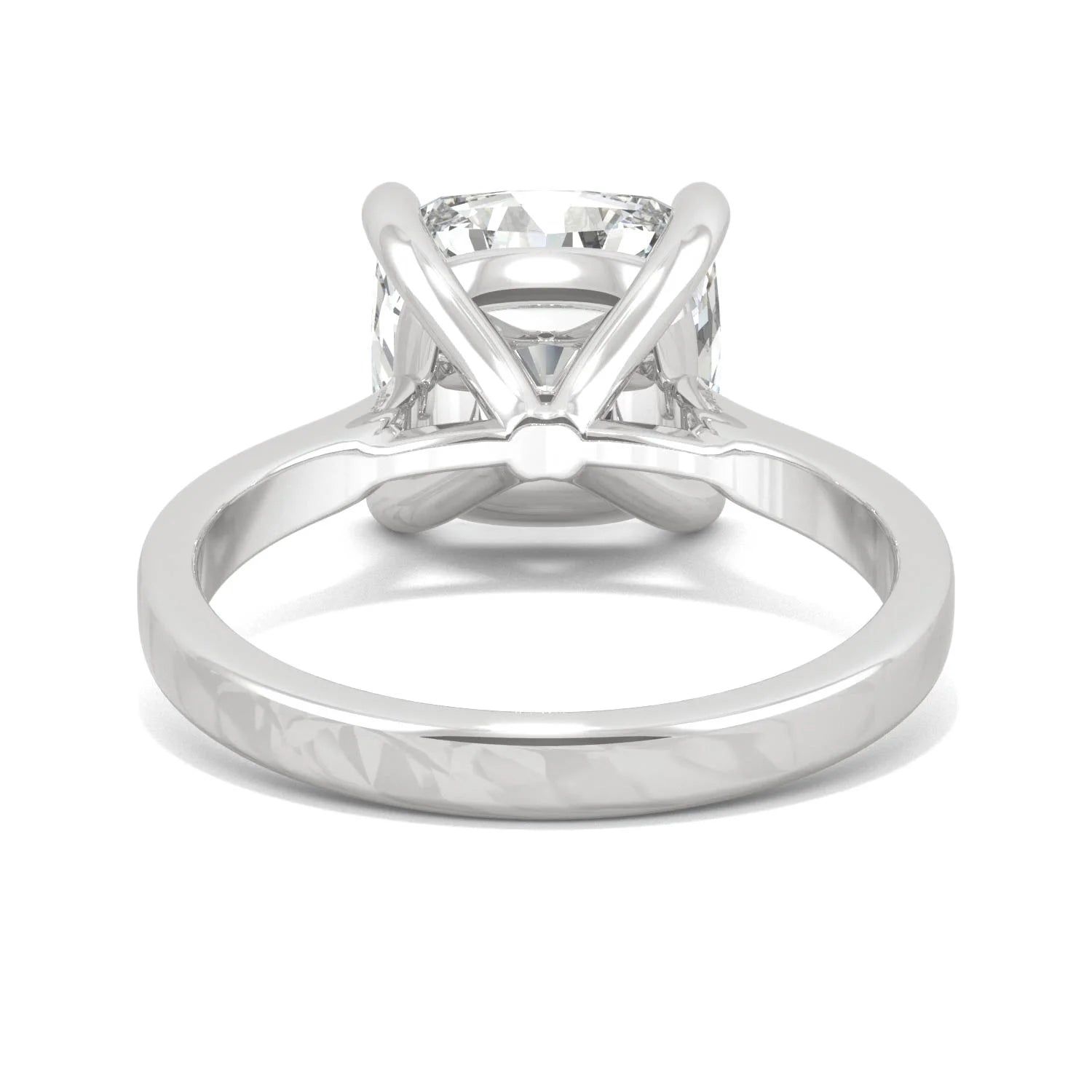 14K White Gold Moissanite Cushion Engagement Ring A70867