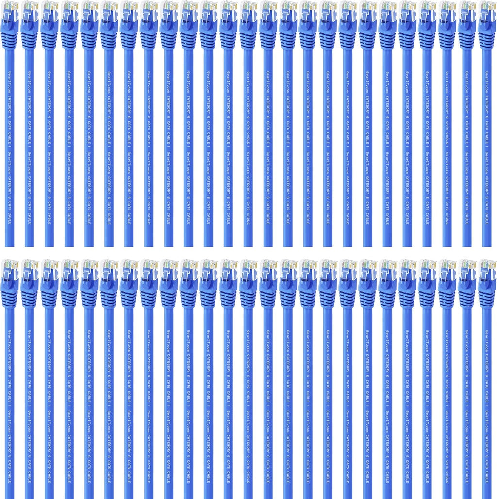 Cat6 Ethernet Cable 1 ft (50-Pack) Blue F546