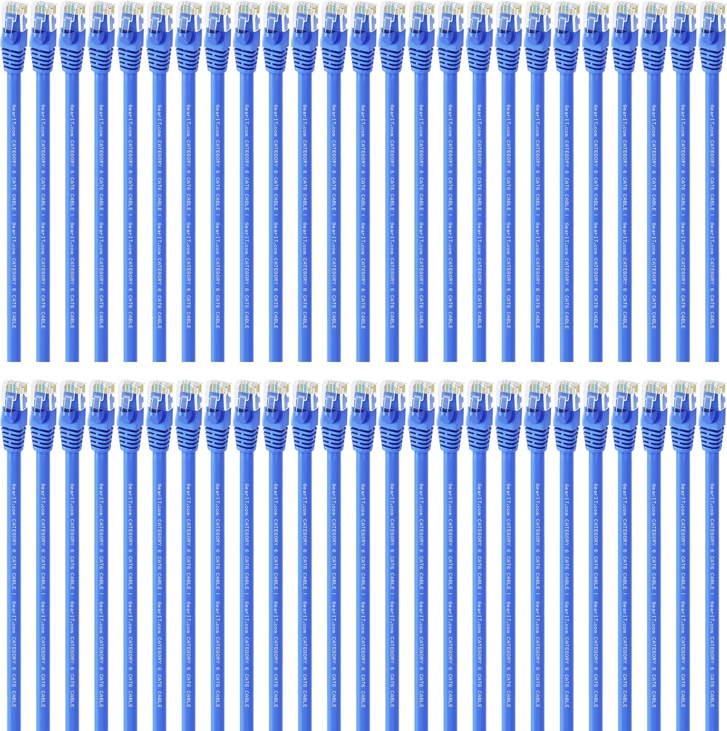 Cat6 Ethernet Cable 1 ft (50-Pack) Blue F546