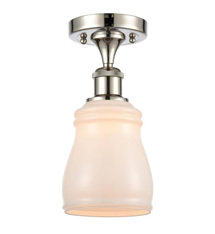 White and Polished Chrome Semi-Flush Mount G7823