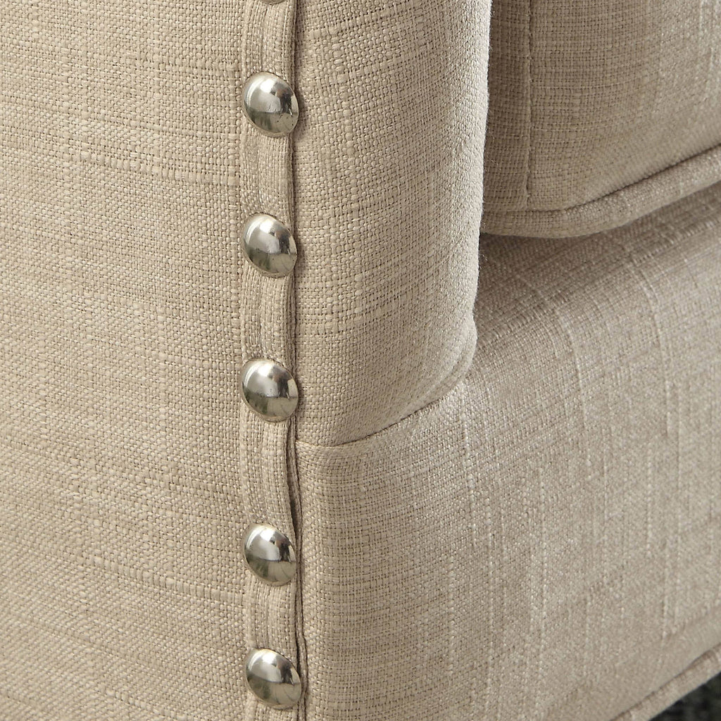 Fabric Wingback Loveseat with Nailhead Accents K272608