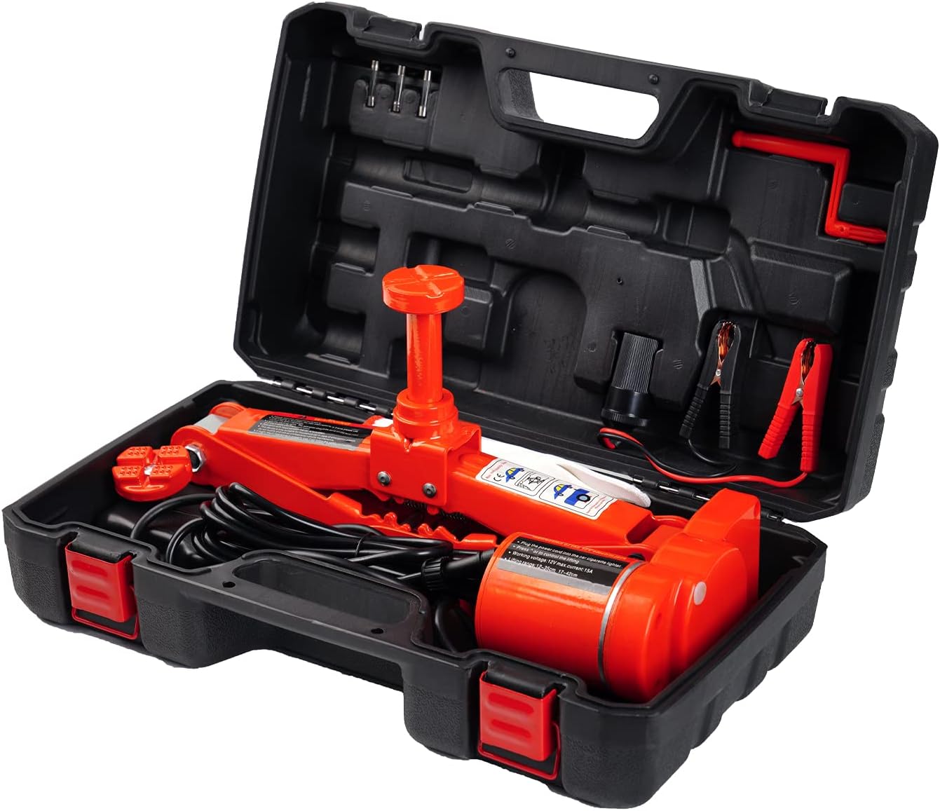 Red Pack of 2 Electric Car Jack Kit 3Ton 12V Portable Air Floor Jack X71603