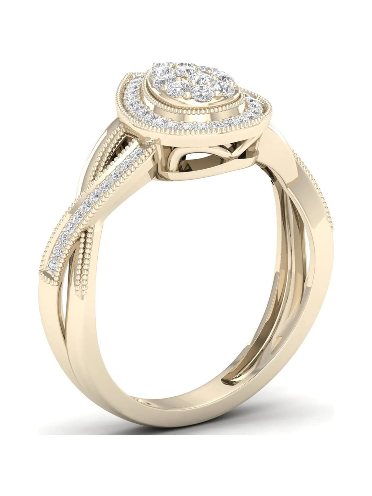 Pear Shape Cluster Halo Promise Ring Z260
