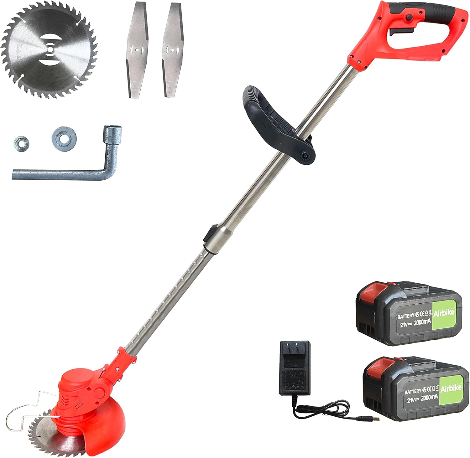 Green Brush Cutter Lawn Tool with 2 Batteries X399