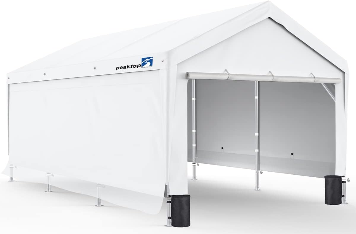 10x20ft Heavy Duty Carport with Adjustable Heights Y83978