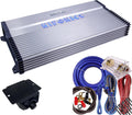 6000 Watt RMS 1-Channel D Class Car Audio Amplifier with Blue 0 Gauge Installation Kit Bundle O979