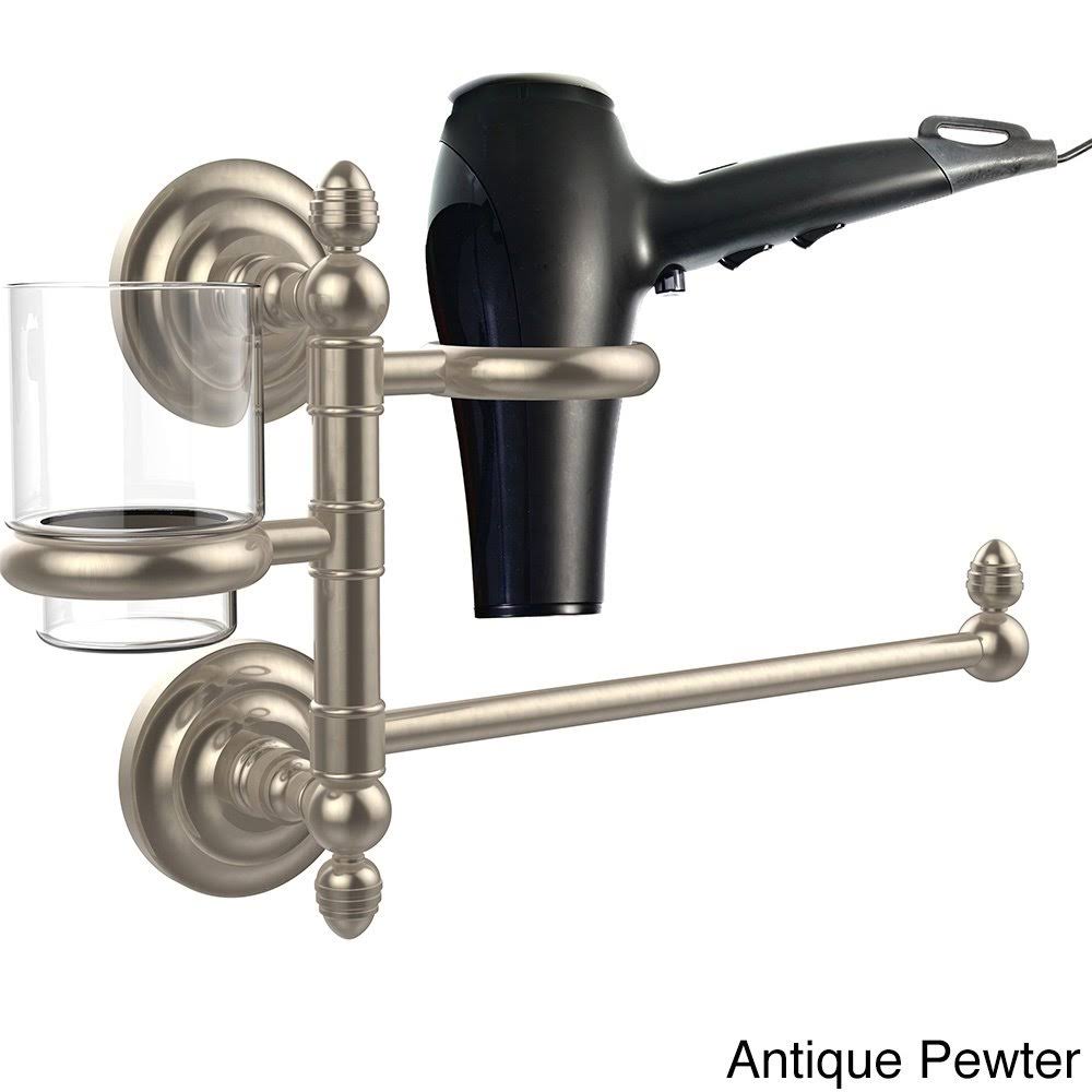 Unlacquered Brass Hair Dryer Holder and Organizer S9377