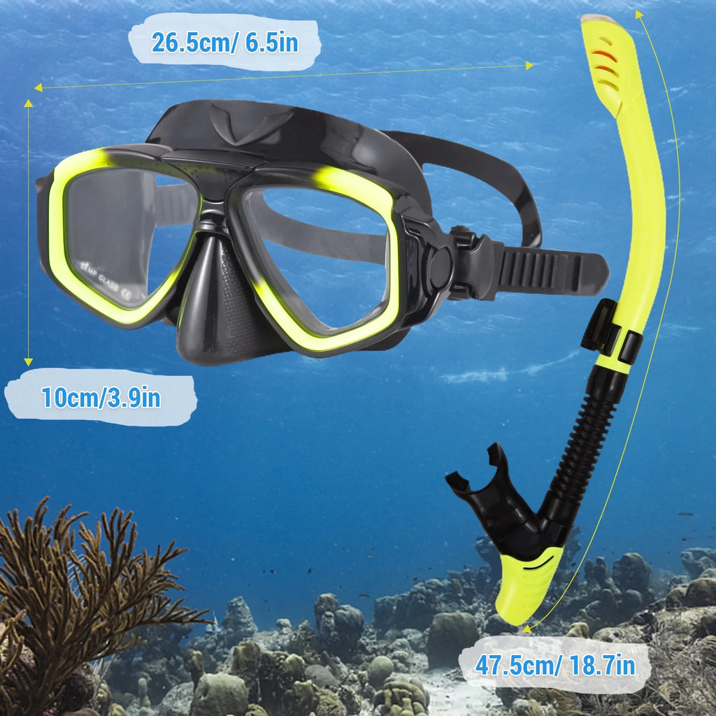 Dry Top Snorkel Set with Swim Snorkel Tube D49819