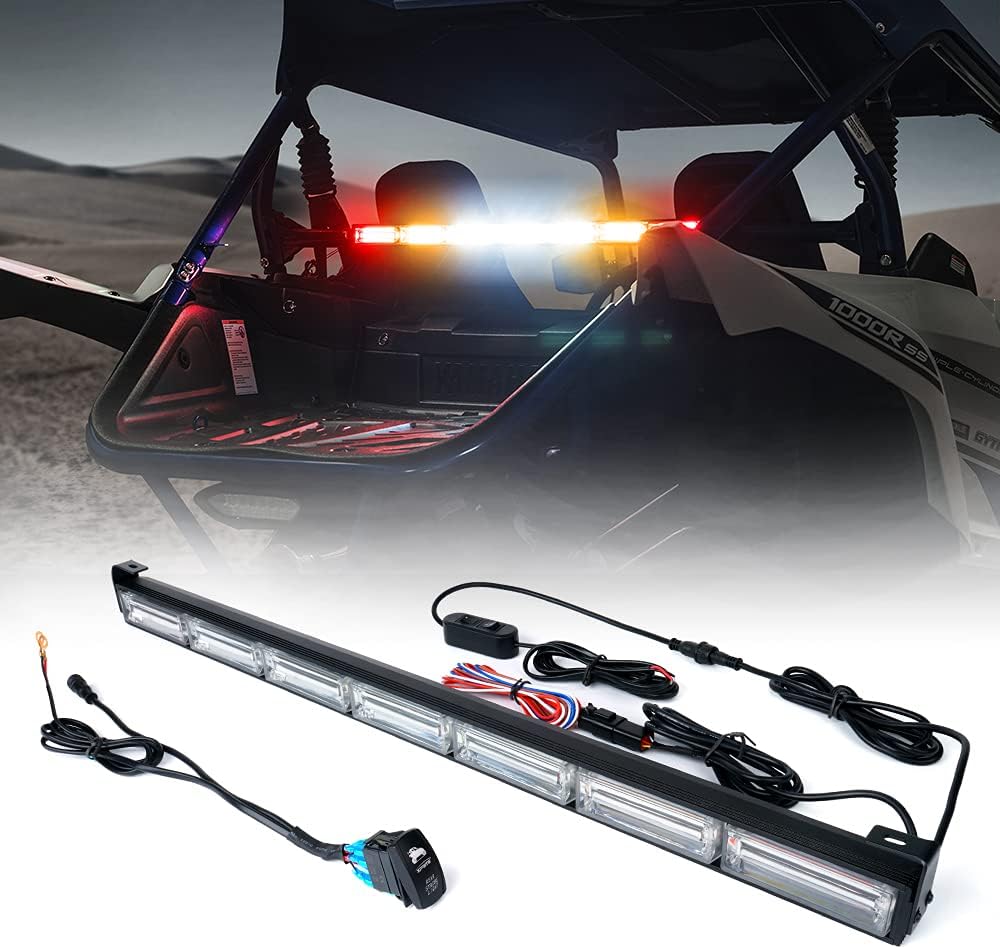 30 COB LED Chase Strobe Flashing Light Bar with Brake Reverse Turn Signal Rear Safety Lightbar E7157