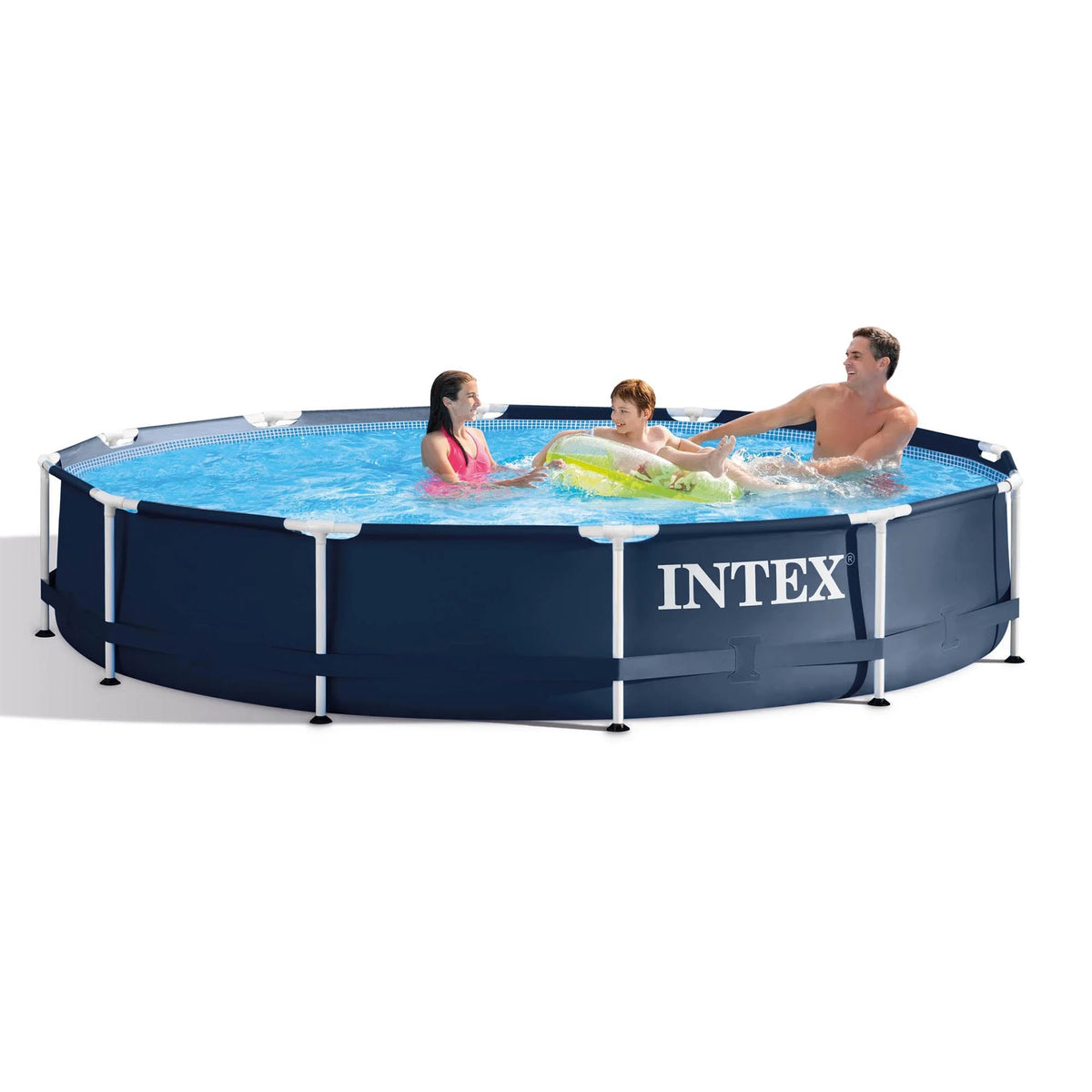 12' x 30" Frame Round Above Ground Swimming Pool Kit with Canopy R43347