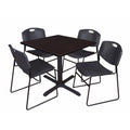 36x22 Square Breakroom Table with 4 Stack Chairs M2416