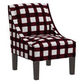 Red Plaid Cotton Side Chair P6764