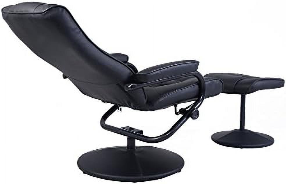 Gray PU Leather Recliner Chair with Ottoman B46368