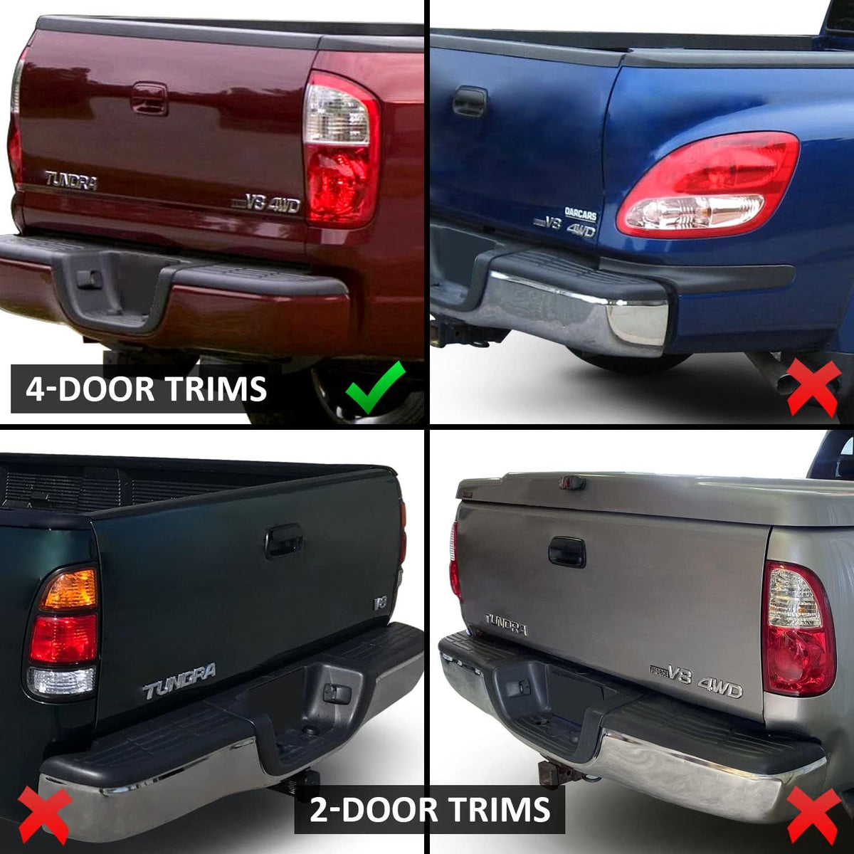 Red LED Replacement Tail Lights Pair W378
