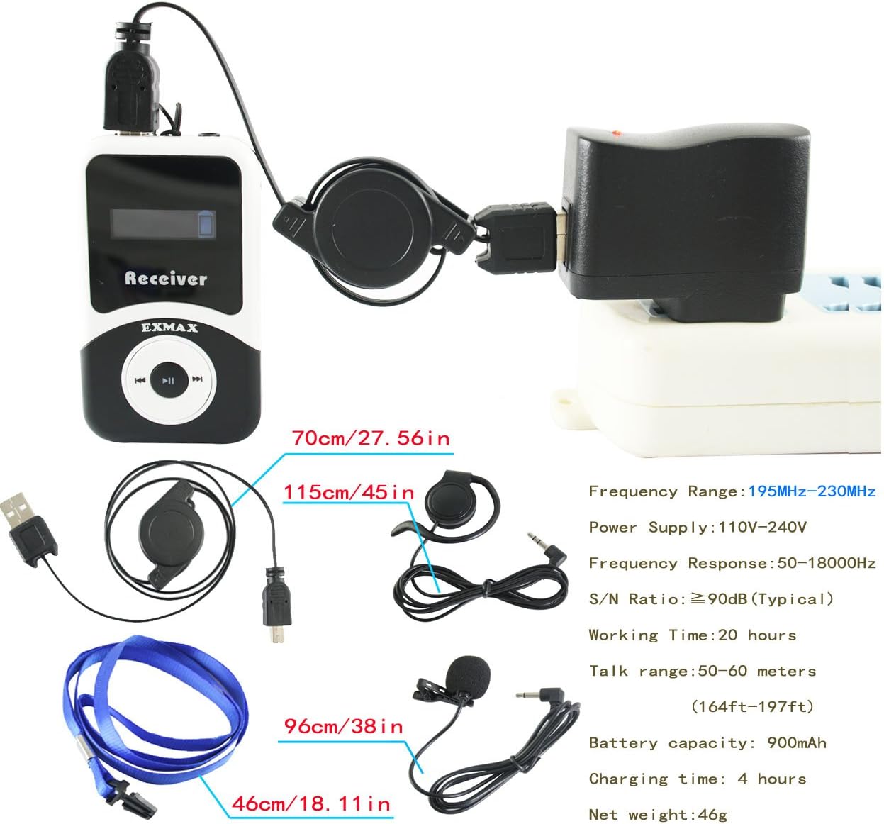 1 Transmitter 8 Receivers Wireless Tour Guide System L9872