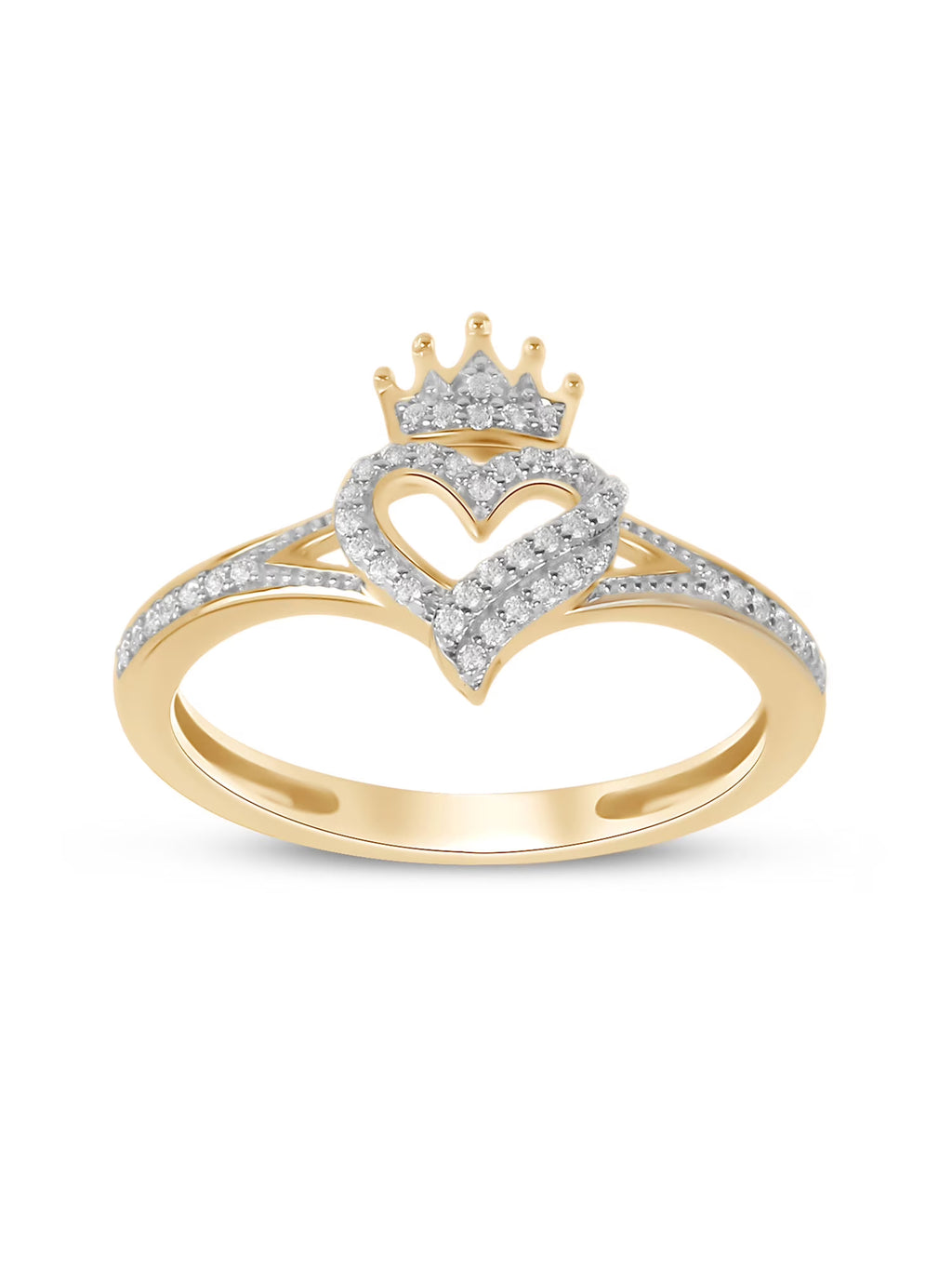 10K Yellow Gold Diamond Heart Ring J431