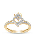 10K Yellow Gold Diamond Heart Ring J431