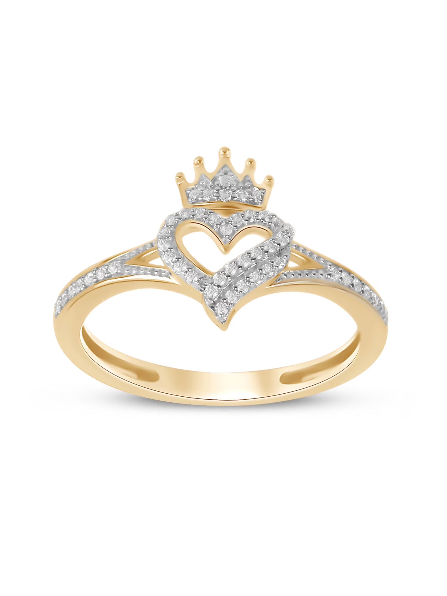 10K Yellow Gold Diamond Heart Ring J431