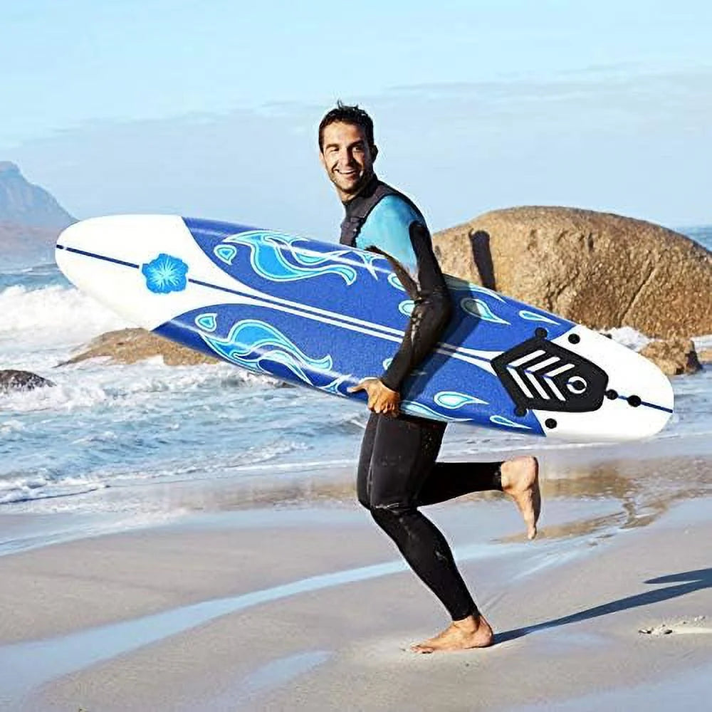 Non-Slip Surfing Board With Removable Fins & Leash O49678