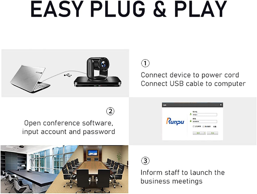 1080P PTZ Conference Camera with 3X Optical Zoom F23639