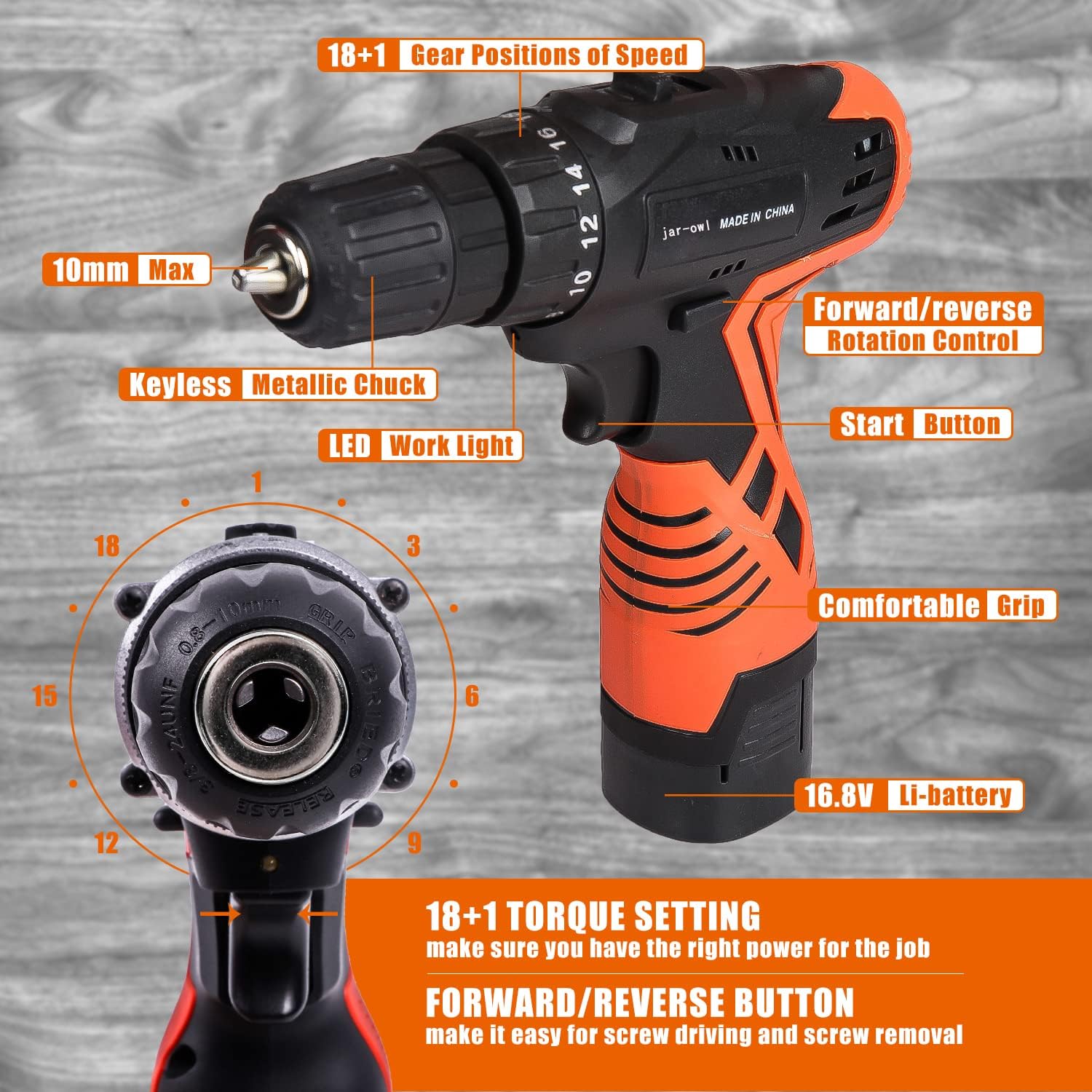60pcs Cordless Drill Tool Set with Toolbox L9554