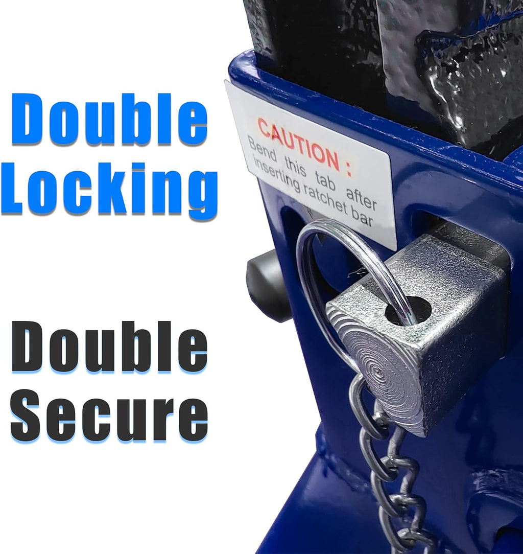 3 Ton Capacity Double Locking Steel Jack Stands, 2 Pack, Blue W966