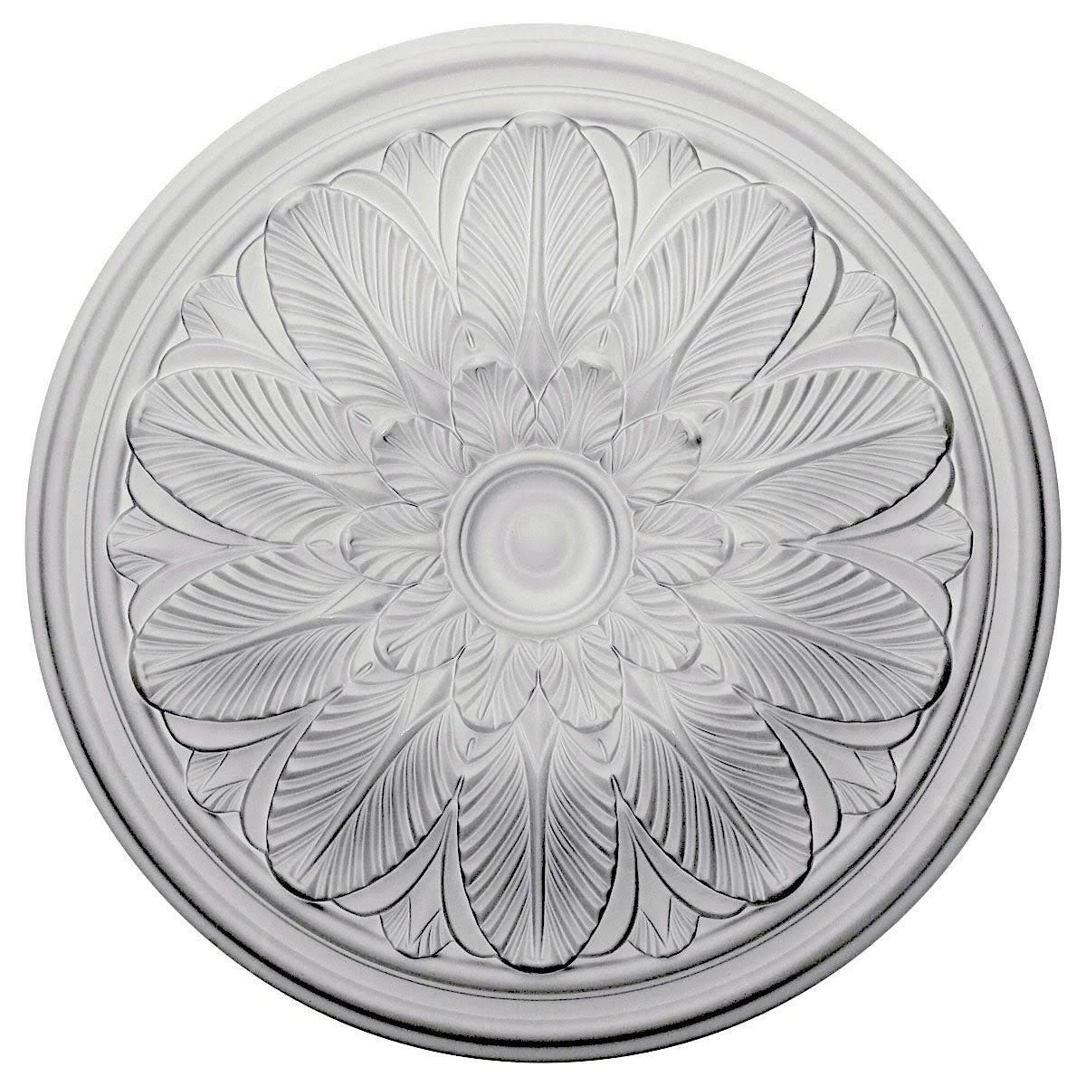 Bordeaux Ceiling Medallion, Hand-Painted Pewter, Gray X130