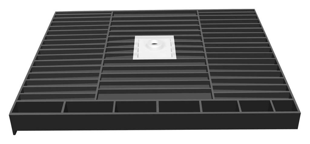 42x22 x 36x22 Double Threshold Shower Base with Drain F90158