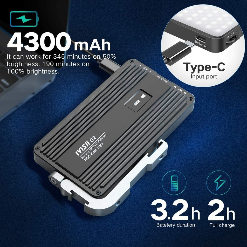 RGB Portable On Camera Light with 4300mAh Lithium Battery O10856