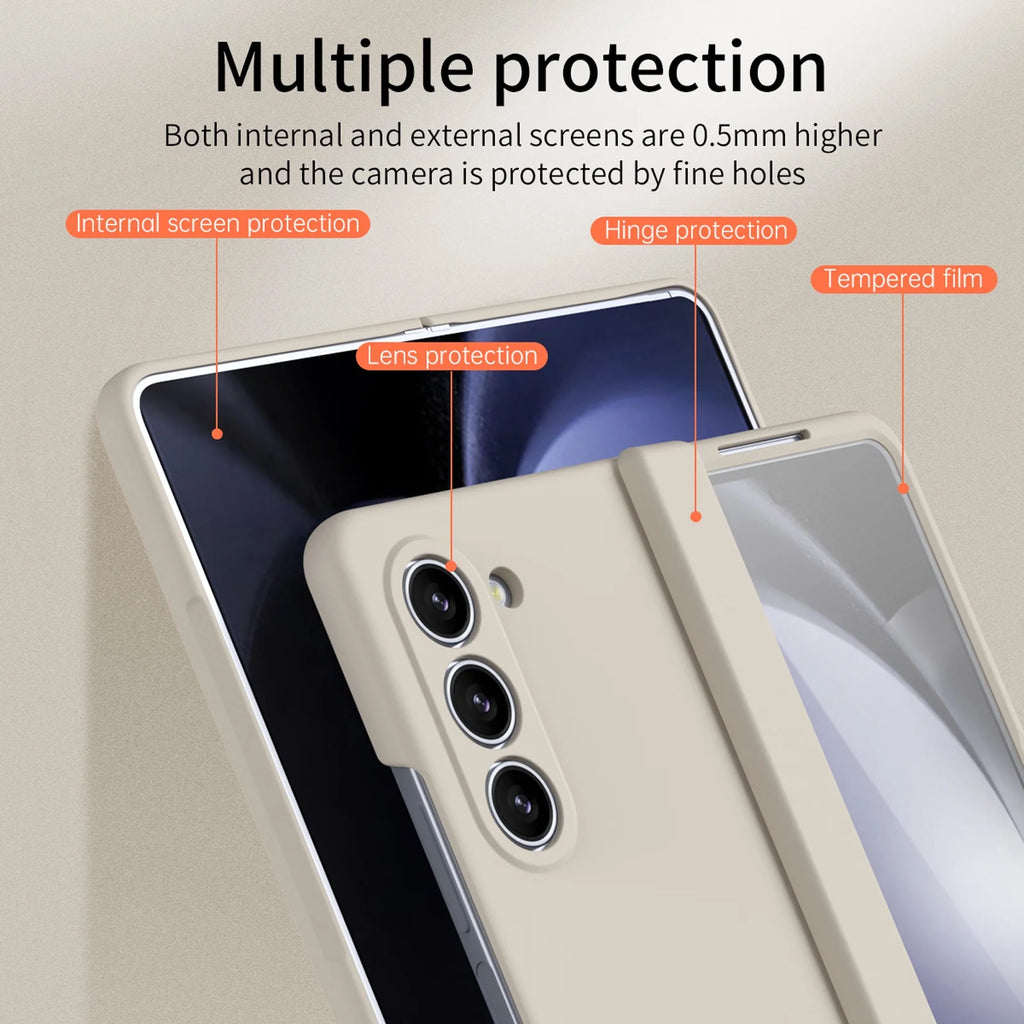 White Slim Full Body Case with Tempered Glass Screen Protector T937675