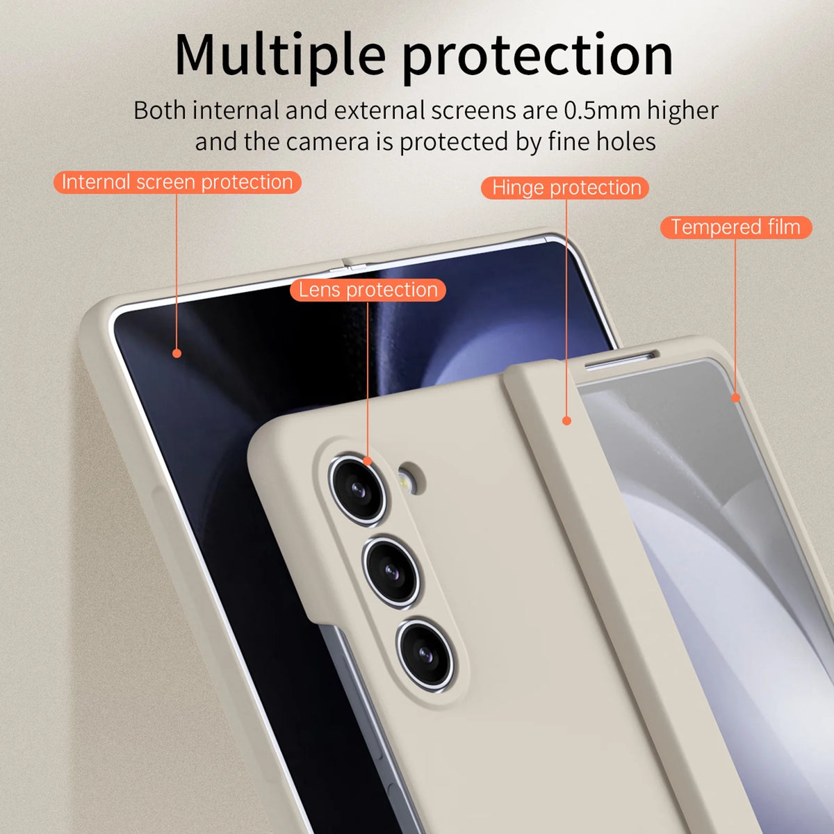 White Slim Full Body Case with Tempered Glass Screen Protector T937675