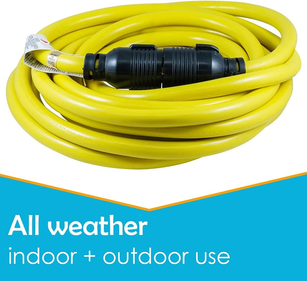 30 Amp 4 Prong Generator Extension Cord, 50 Ft, 10 Gauge, Rubber H999115