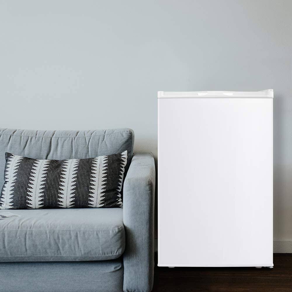White Compact Upright Freezer with Reversible Single Door N858