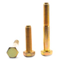 1/2-13 x 1 1/2 Coarse Thread Grade 5 Hex Cap Screw, Medium Carbon Steel Yellow Cadmium Plated S7826