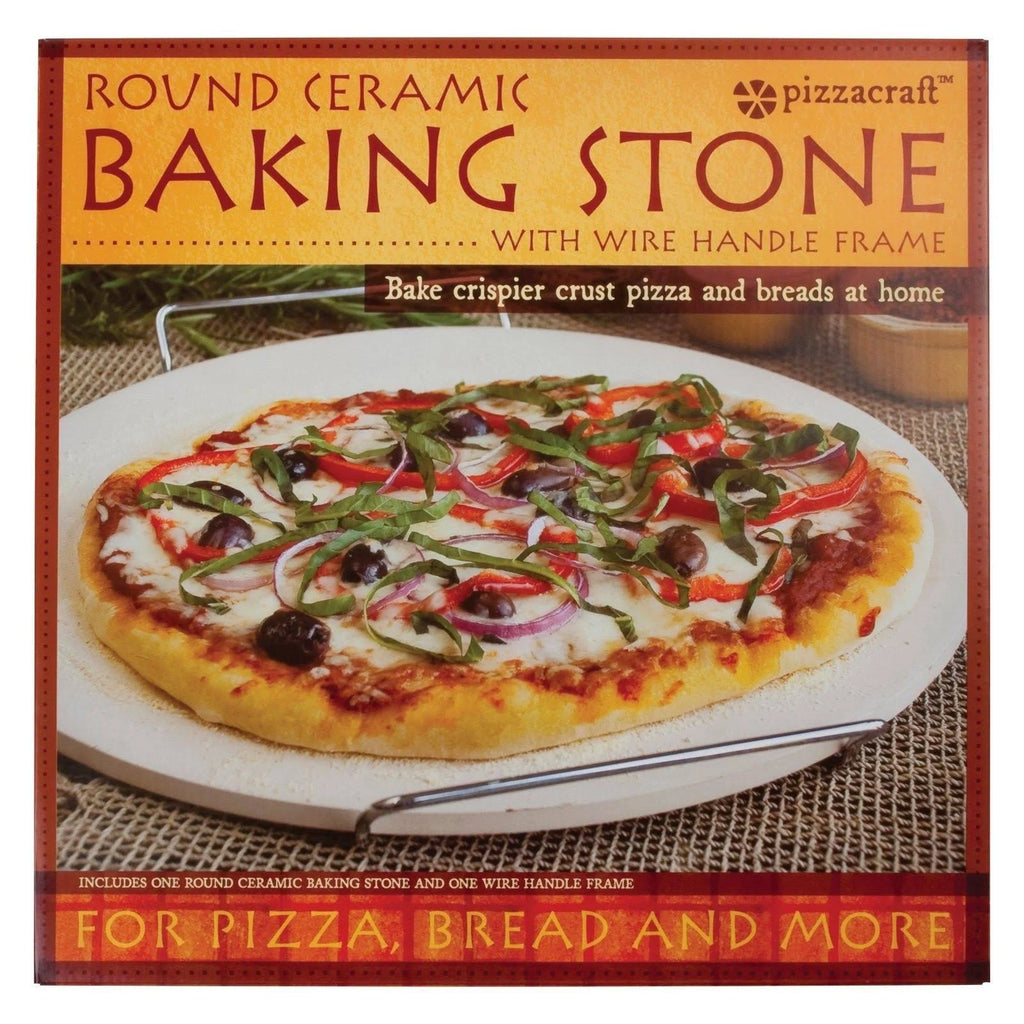 Round Pizza Stone with Wire Frame P7605