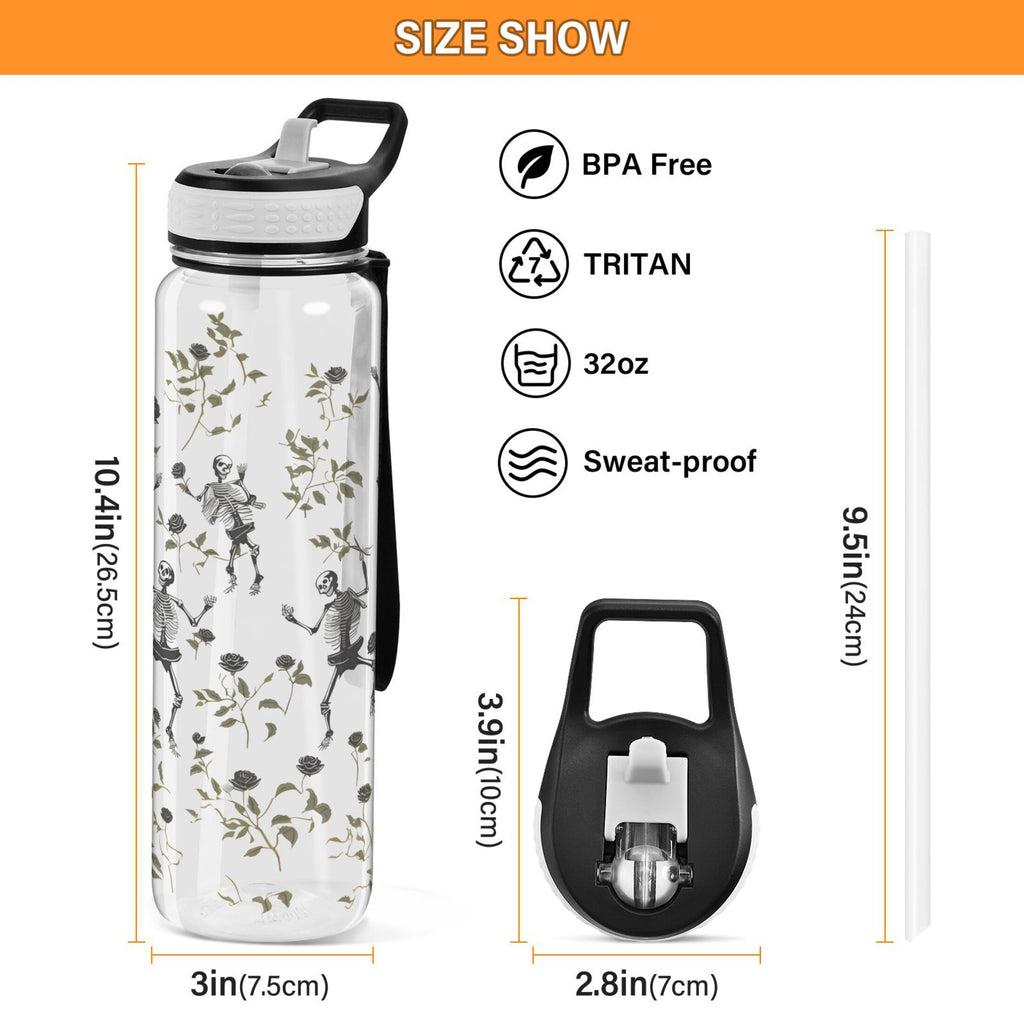 Clear 32oz Tritan Water Bottle with Straw S7532