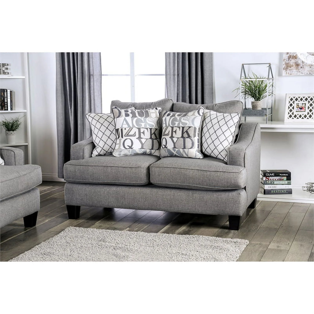 Bluish Gray Fabric 3-Piece Sofa Set P2986