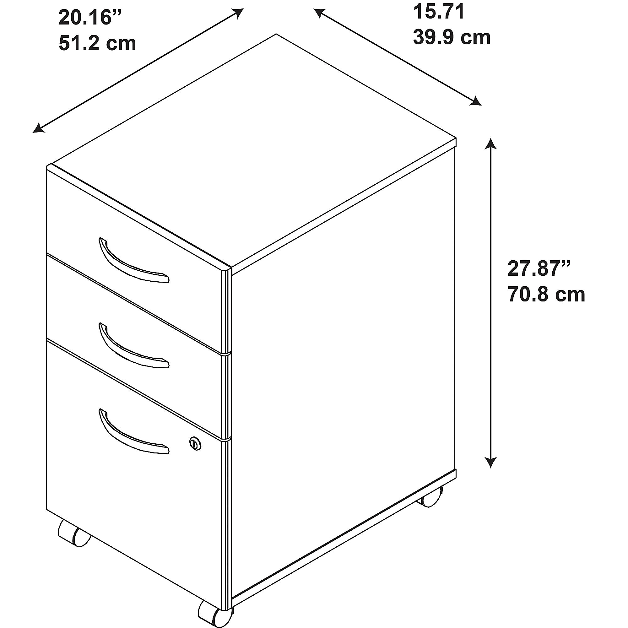 3 Drawer Mobile Pedestal in Hansen Cherry F644